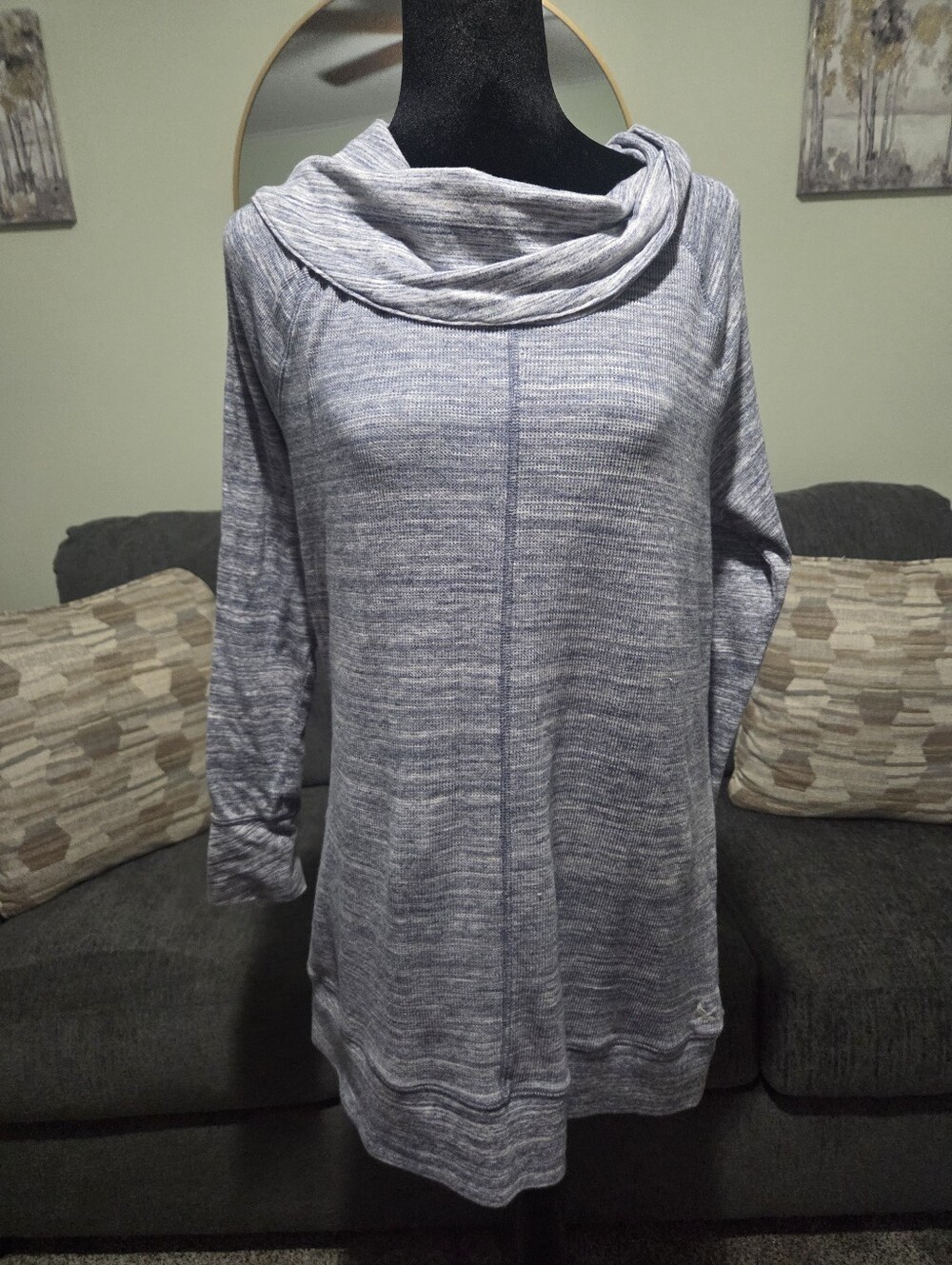 Eddie Bauer Light Heather Gray Cowl Neck Sweater Tunic